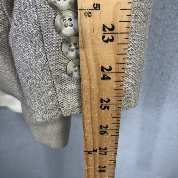 Oscar De La Renta Blazer Mens 46R  Cream Silk Wool Sport Coat Jacket Career - Picture 10 of 16